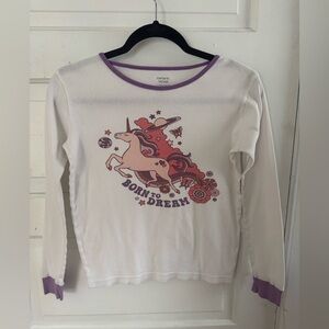 Carter's 100% Cotton 2 pairs of White and Purple Unicorn Girls Pajamas